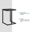 Ver imagem 3 de Conjunto 2 Banquetas Sala de Jantar Tubo Preto Madeirado Preto