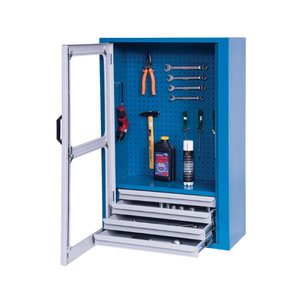 Armário com 4 Gavetas Painel Perfurado e Visor de Acrílico Arm029a Cmb