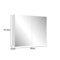 Armário Espelheira para Banheiro 80cm Aurora com 2 Portas de Espelho - 3