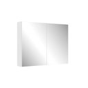 Ver imagem 2 de Armário Espelheira para Banheiro 80cm Aurora com 2 Portas de Espelho Branco