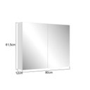 Ver imagem 3 de Armário Espelheira para Banheiro 80cm Aurora com 2 Portas de Espelho Branco