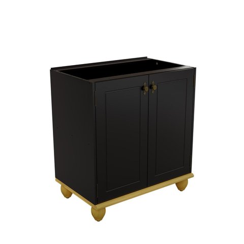 Balcão de Cozinha 2 Portas MDF 80cm Joy Yescasa Preto