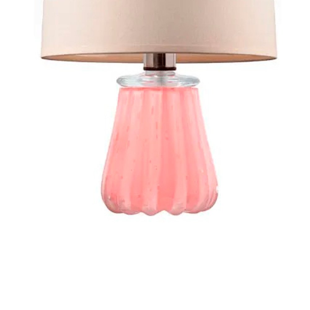 Abajur Decorativo em Vidro Estilo Murano Amelie Rosa Candy - Abajur de Luxo com Detalhes Intrincados - 4