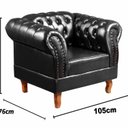 Ver mais imagens de Sofá Dom Pedro Chesterfield Modulado 4 Lugares 2 Poltronas Decoração Sara Recepção Preto