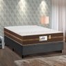 Cama Box Baú Casal Colchão Molas Flora Gazin + Box Sintético 52x138x188 Preto - 1