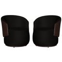 Ver imagem 1 de Kit 2 Poltronas para Recepção Confortável Orgânica - Veludo - Sv Decor:preto