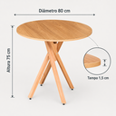 Ver imagem 3 de Mesa Redonda de Madeira - June de 80cm Cor Freijó