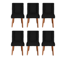 Ver imagem 1 de Kit 6 Cadeiras Sala de Jantar Cozinha Estofada Paris Suede:preto