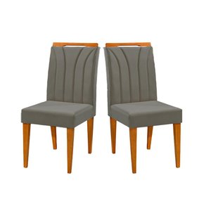 Conjunto com 2 Cadeiras Luanda Veludo Redenobre Cor:cinza;