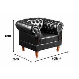 Conjunto Sofá Chesterfield 3 Lugares + 2 Poltronas Dom Pedro - 8