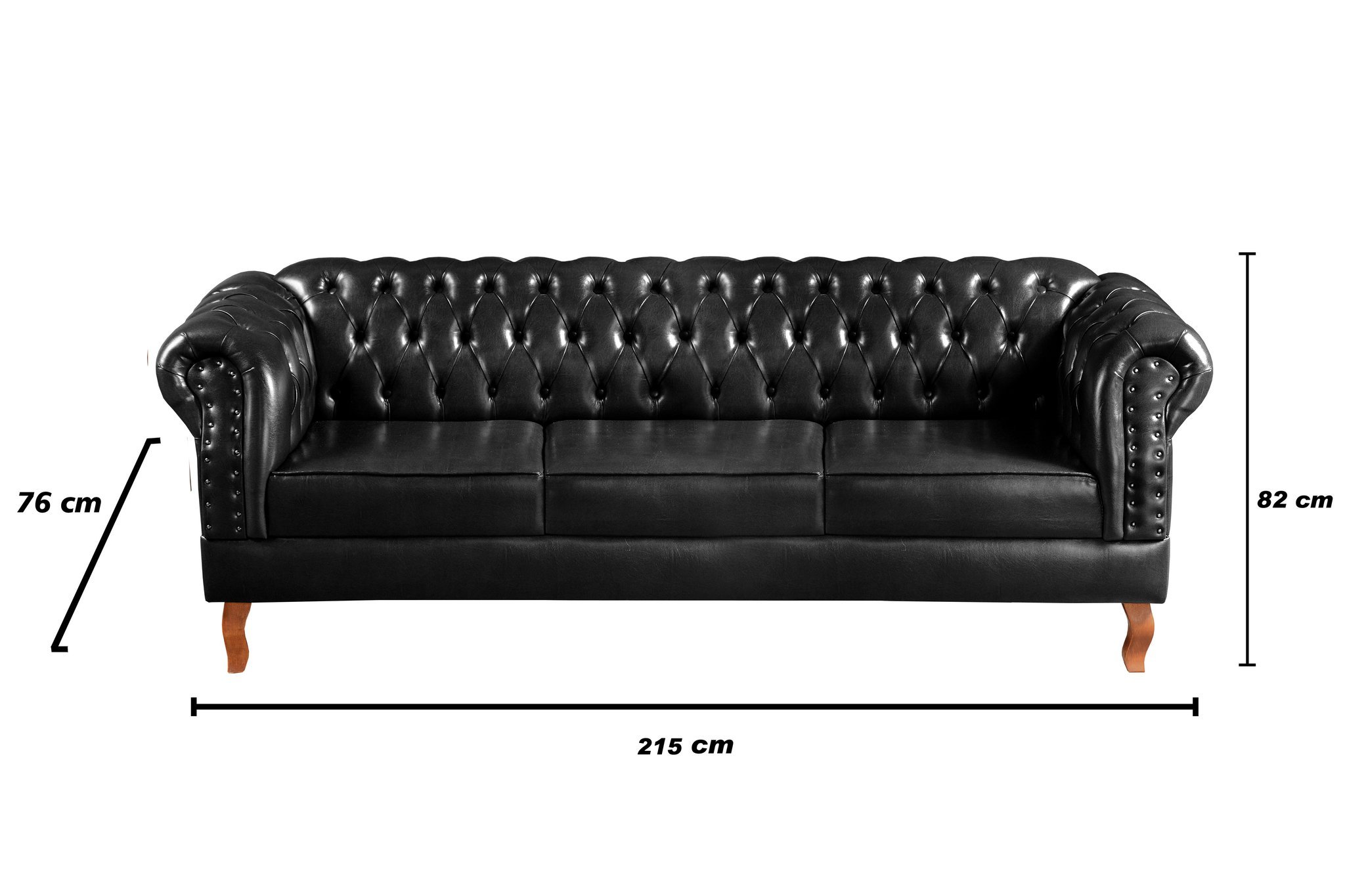 Conjunto Sofá Chesterfield 3 Lugares + 2 Poltronas Dom Pedro - 3