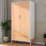 Guarda-roupa Solteiro 2 Portas 2 Gavetas Branco Tx/pinus Cera Bf-1007 - Hecol Móveis - 1