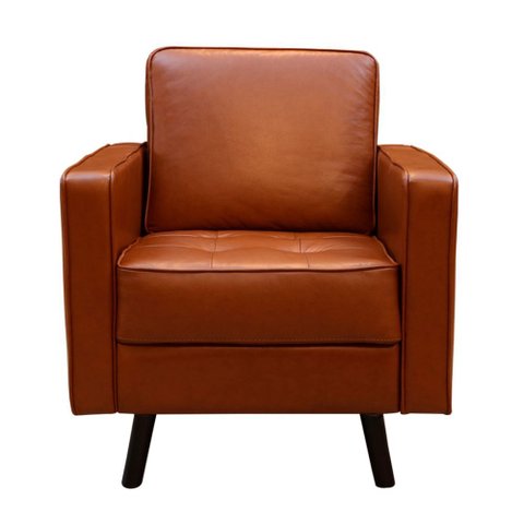 Poltrona Stela 80cm Couro Marrom - Sallar Home