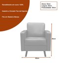 Ver imagem 3 de Poltrona Stela 80cm Couro Marrom - Sallar Home