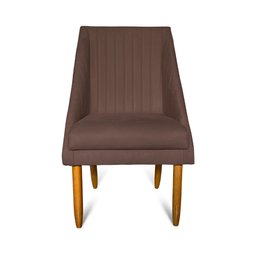Kit 02 Cadeiras Para Sala De Jantar Ana Pés Palito Suede Marrom - D'Classe Decor - 2
