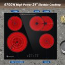 Ver imagem 2 de Cooktop Elétrico Amzchef 24" Embutido com 4 Bocas e 9 Níveis de Potência