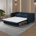 Ver imagem 4 de Sofá Cama Marcelle 2 Lugares 150 Casal Veludo Paris Pés de Madeira - Talento Móveis