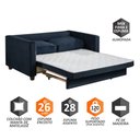 Ver imagem 5 de Sofá Cama Marcelle 2 Lugares 150 Casal Veludo Paris Pés de Madeira - Talento Móveis