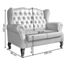 Ver imagem 3 de Sofá Chesterfield 2 Lugares Imperador Vintage Retrô Capitonê Couro Marrom