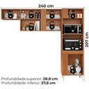 Ver imagem 3 de Cozinha Compacta 4 Portas 240 Cm Mdp Vitoria Armoveis - Cinamomo Branco