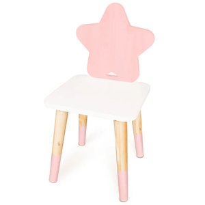 Cadeira Infantil de Madeira Estrela - Rosa Bebe