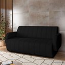 Ver imagem 3 de Sofá Decorativo Living Sala de Estar Bornéu 148cm Pés de Madeira Veludo Preto G33 - Gran Belo