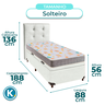 Kit Cabeceira + Cama Box Bau + Colchão Solteiro D20 D20 Inducol - 3