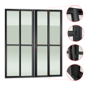 Ver imagem 4 de Porta Correr 4 Folhas Móv.210 x 240 Elite c/Fechadura Tetra V.Liso Preto Brimak