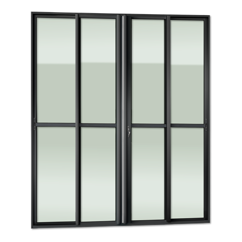 Porta Correr 4 Folhas Móv.210 x 240 Elite c/Fechadura Tetra V.Liso Preto Brimak