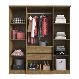 Guarda-roupas Casal 4 Portas 2 Gavetas 100% Mdf Miami - 3