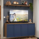 Ver imagem 1 de Rack para Tv até 70 Polegadas + Prateleiras 160cm Rustic/azul Vik Madesa 05