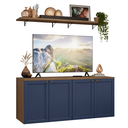 Ver imagem 3 de Rack para Tv até 70 Polegadas + Prateleiras 160cm Rustic/azul Vik Madesa 05
