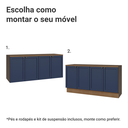 Ver imagem 6 de Rack para Tv até 70 Polegadas + Prateleiras 160cm Rustic/azul Vik Madesa 05