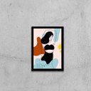 Ver imagem 1 de Quadro Figurativo Série Mulher Verão 45x34cm - com vidro:Madeira branca