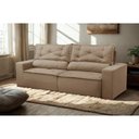 Ver imagem 1 de Sofá Retrátil e Reclinável 2 Lugares com Molas 1,50m Lima Suede Cappuccino Mirra Decor