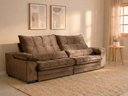 Ver imagem 1 de Sofá Retrátil Reclinável 2,10m com Molas e Espuma D33 Biondi Veludocristal - Netsofas - Castor