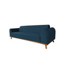 Ver imagem 2 de Sofá Living Átila 2,10m em Veludo Azul Marinho Base Madeira Maciça
