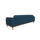 Ver imagem 3 de Sofá Living Átila 2,10m em Veludo Azul Marinho Base Madeira Maciça