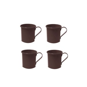Caneca Aluminio Marrom 250ml Chocolate Cafe Cappuccino 4un