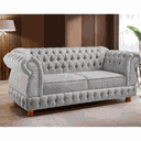 Ver imagem 2 de Sofá Chesterfield Moscatto 3 Lugares Via Encanto Linho Cinza Claro