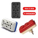 Ver imagem 1 de Adaptador Benjamim Tomada 10a 20a Casulo 3 Saídas Kit 3 Unid