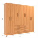 Ver imagem 3 de Móveis para Quarto Guarda-Roupa 8 Portas Paris Marrom/Cinnamomo