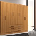 Ver imagem 1 de Móveis para Quarto Guarda-Roupa 8 Portas Paris Marrom/Cinnamomo