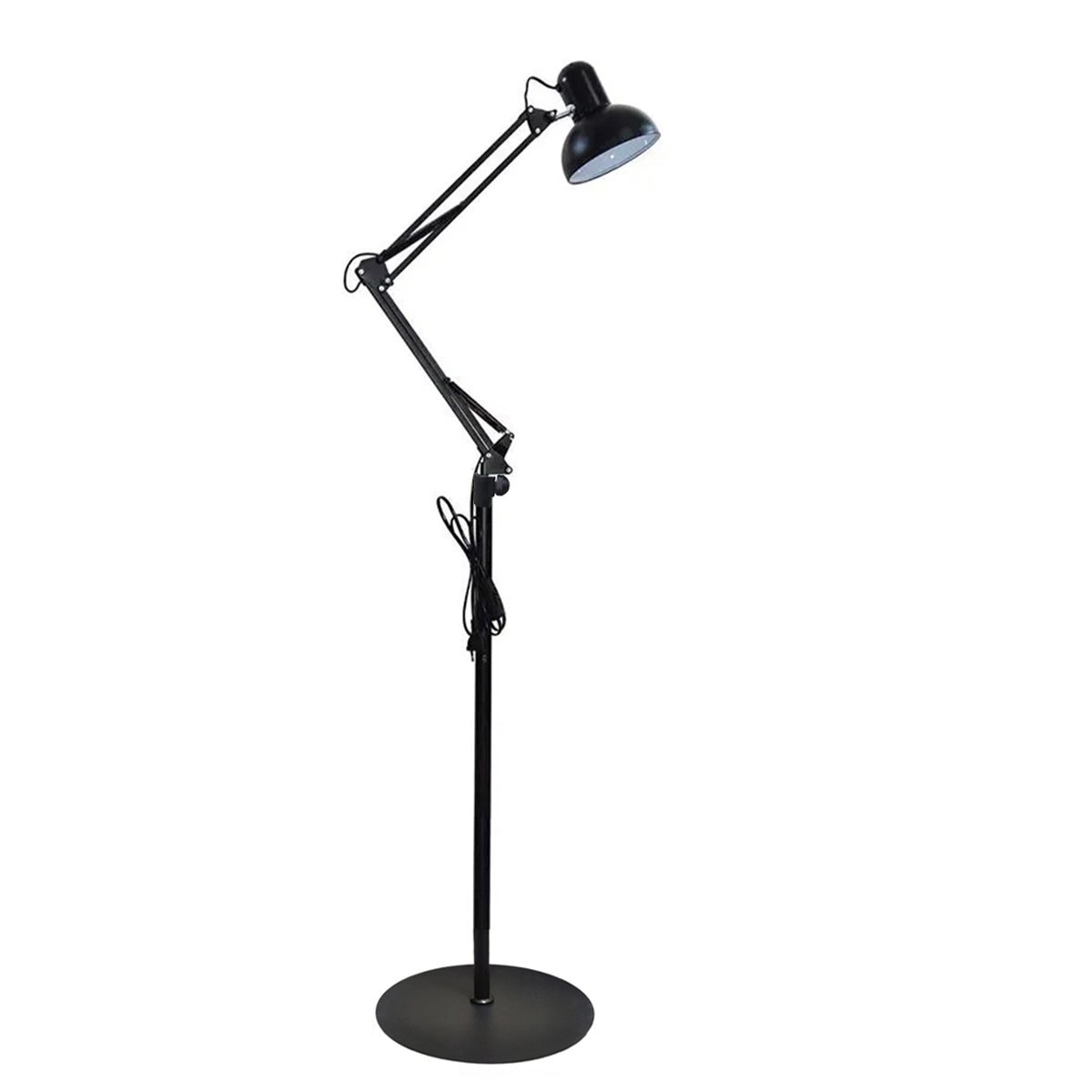 Luminaria Abajur Chao Articulada Pedestal Metal E27 Flexivel Sala Estar Quarto Mesa Leitura Trabalho