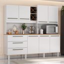 Ver imagem 1 de Armário para Cozinha 7 Portas 3 Gavetas com Balcão e Porta Garrafas Ajax