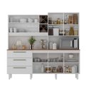 Ver imagem 4 de Armário para Cozinha 7 Portas 3 Gavetas com Balcão e Porta Garrafas Ajax
