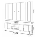 Ver imagem 6 de Rack para Sala com Painel para TV 75 pol com LED 243cm Novare C04 Naturale - Lyam Decor