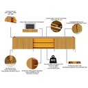 Ver imagem 5 de Rack para Sala com Painel para TV 75 pol com LED 243cm Novare C04 Naturale - Lyam Decor