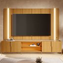 Ver imagem 3 de Rack para Sala com Painel para TV 75 pol com LED 243cm Novare C04 Naturale - Lyam Decor