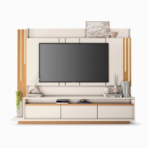 Estante Home Theater Montane - Off White / Cinamomo - Hb Móveis
